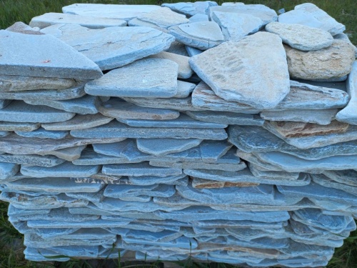 Плитняк златолит зелёный галтованный для цоколя купить в Удмуртской Республике