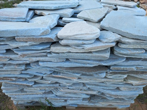 Плитняк златолит зелёный галтованный для цоколя купить в Удмуртской Республике